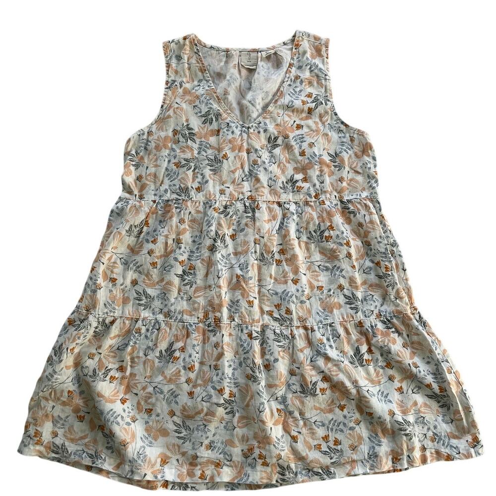 Joie Womens Linen Dress Short Floral Size Large/XL Summer Vacation